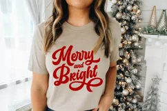 Merry and Bright Retro SVG - Christmas T-Shirt SVG Product Image 4