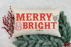 Merry and Bright SVG on a pillow