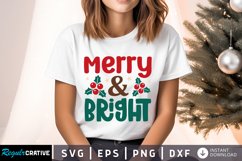 Merry And Bright SVG ,Christmas SVG Design Product Image 1
