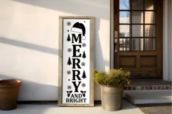 Merry And Bright SVG , Christmas Porch Sign SVG Design Product Image 2