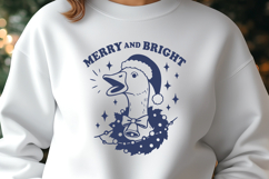 Merry and Bright Goose SVG | Funny Christmas Farm Animal PNG Product Image 3