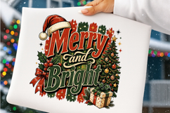 Merry And Bright Trendy Stripes Christmas Tree PNG Product Image 3