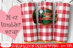 Merry and bright tumbler PNG | Christmas tumbler sublimation Product Image 1