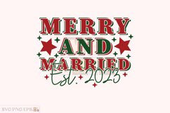 Merry and Married 2023, Winter Christmas SVG T-shirt Design Product Image 1