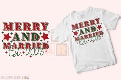 Merry and Married 2023, Winter Christmas SVG T-shirt Design Product Image 2