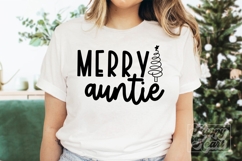 Merry Auntie Claus SVG PNG - Holiday Christmas Sweater Product Image 2