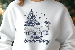 Merry Baah-liday Trendy Retro SVG PNG, Funny Christmas Sheep Product Image 2