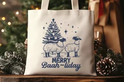 Merry Baah-liday Trendy Retro SVG PNG, Funny Christmas Sheep Product Image 3