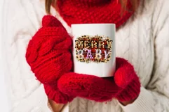 Merry Baby Christmas Buffalo Plaid Sublimation Design