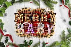Merry Baby Christmas Buffalo Plaid Sublimation Design