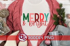 Merry &amp; Bright PNG for Sublimation|Christmas PNG Product Image 1