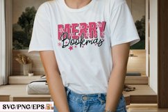 Merry Bookmas Christmas SVG T-shirt Design Product Image 3