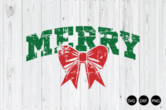 Merry Christmas Bow SVG, Christmas Coquette Bow SVG Product Image 1