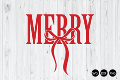 Merry Christmas Bow SVG, Christmas Coquette Bow SVG Product Image 1