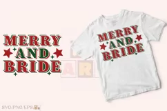 Merry & Bride, Winter Christmas SVG T-shirt Design Product Image 2