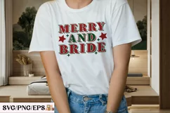 Merry & Bride, Winter Christmas SVG T-shirt Design Product Image 3