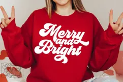 Merry and Bright SVG - Christmas Holiday Shirt Sign PNG Product Image 1