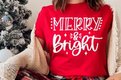 Merry and Bright SVG - Christmas Holiday Sign SVG Product Image 1