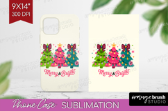 Merry &amp; Bright Xmas Phone Case PNG Christmas Case PNG Product Image 1