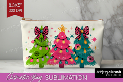 Merry & Bright Xmas Cosmetic Bag Christmas Makeup Bag PNG Product Image 1
