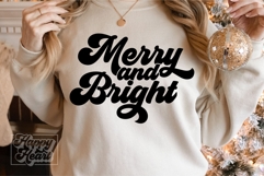 Merry and Bright SVG - Christmas Holiday Shirt Sign PNG Product Image 3