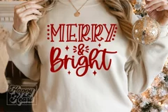 Merry and Bright SVG - Christmas Holiday Sign SVG Product Image 2