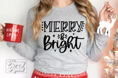 Merry and Bright SVG - Christmas Holiday Sign SVG Product Image 3