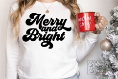 Merry and Bright SVG - Christmas Holiday Shirt Sign PNG Product Image 4