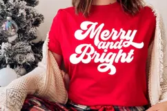 Merry and Bright SVG - Christmas Holiday Shirt Sign PNG Product Image 5