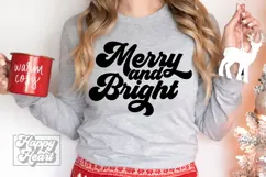 Merry and Bright SVG - Christmas Holiday Shirt Sign PNG Product Image 2
