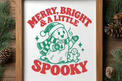 Christmas Ghost SVG PNG, Merry Bright and A Little Spooky Product Image 3