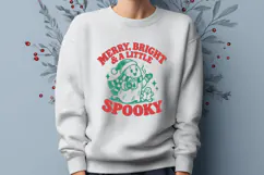 Christmas Ghost SVG PNG, Merry Bright and A Little Spooky Product Image 2