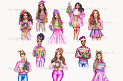 GlamArtZhanna, Christmas clipart, Christmas clip art, Christmas graphic, Christmas image, Bright Christmas png, Merry and Bright png, Holiday clipart, Pink Christmas png, Festive illustration, Festive clipart, Christmas girl png, Joyful clipart, Holiday c
