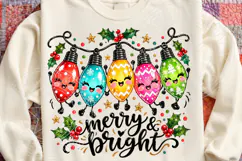 Merry & Bright Christmas Lights PNG | Cute Kawaii Christmas Product Image 4
