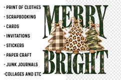 Merry & Bright Christmas Trees PNG | Leopard Plaid & Camo u Product Image 3