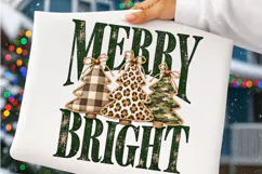 Merry & Bright Christmas Trees PNG | Leopard Plaid & Camo u Product Image 4