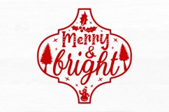 Merry &amp; bright SVG, Arabesque Christmas SVG Design Product Image 2