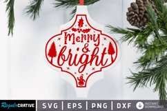 Merry &amp; bright SVG, Arabesque Christmas SVG Design Product Image 1