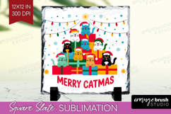 Merry Catmas Xmas Slate PNG Christmas Square Slate Product Image 1