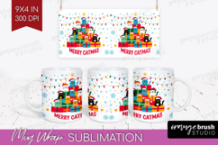 Merry Catmas Xmas Mug Wrap Christmas Mug PNG Sublimation Product Image 1