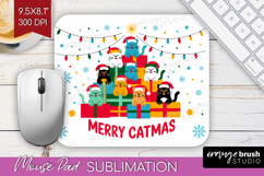 Merry Catmas Xmas Mouse Pad Sublimation Christmas Mousepad Product Image 1