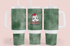 merry catmas 40oz quencher tumbler sublimation full wrap high resolution transparant background