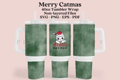 merry catmas 40oz quencher tumbler sublimation full wrap high resolution transparant background