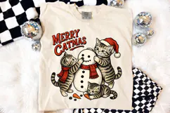 Merry Catmas Kittens and Snowman PNG - Cute Holiday Cat Desi Product Image 4
