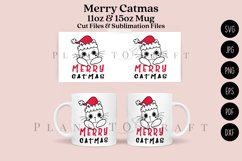 merry catmas merry christmas coffee mug glass wrap svg 11oz 15oz mug svg presized for 11oz 15oz glass ready to cut and sublimation files