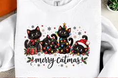 Merry Catmas PNG, Funny Christmas Cat Product Image 1