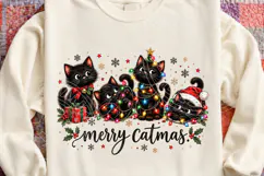 Merry Catmas PNG, Funny Christmas Cat Product Image 3