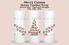 Merry Catmas skinny tumbler sublimation wrap with high resolution and transparant background are for 20oz and 30oz skinny tumbler