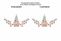 Merry Catmas skinny tumbler sublimation wrap with high resolution and transparant background are for 20oz and 30oz skinny tumbler