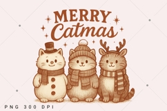 Merry Catmas PNG, Funny Christmas Cat Png, Meowy Christmas Product Image 1